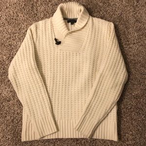 Banana Republic cable knit shawl neck sweater